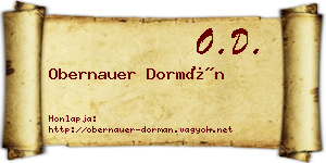 Obernauer Dormán névjegykártya